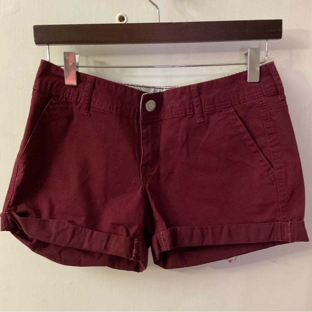 Aeropostale Maroon Twill Shorts 4 Summer Preppy Classic Cherry Girl Minimalist